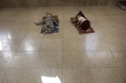 NEAR BARTELLA, IRAQ-SEPTEMBER, 2014: Two Shia kids are sleeping on the floor of a school. Their families had to flee Mosul to avoid being killed by ISIS.(Picture by Veronique de Viguerie/Reportage by Getty Images)