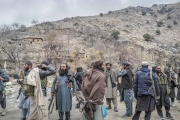 Nangahar, Afghanistan-Dec, 2019: Taliban fighters under Mollah Tarek commands are arriving to their General Quarter an abandoned village in the middle of the mountains. (Picture by Veronique de Viguerie/Getty Reportage)