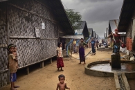 SITTWE, MYANMAR- JUNE, 2015: In Sittwe, around 300 000 Rohingyas are living in camps since 2012. They are not allowed to go out, neither to work. They are living on food rations. (Picture by Veronique de Viguerie/Reportage by getty Images).