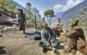 SIMIGAON, NEPAl-APRIL, 2015: L'ethnie Tamang vit en harmonie avec les Sherpas dans le village de Simigaon. Les femmes Tamang affectionnent particuliÃ¨rement les boucles de nez.(Picture by Veronique de Viguerie/Reportage by Getty Images)
