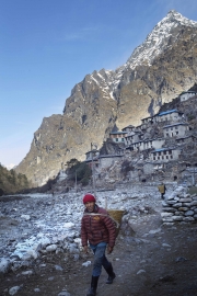 BEDING, NEPAl-APRIL, 2015: La ville de Beding, 3690m construite sur le flanc du Mont Gaurishankar qui culmine Ã  7135m. (Picture by Veronique de Viguerie/Reportage by Getty Images)