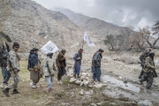 Nangahar, Afghanistan-Dec, 2019: Taliban fighters under Mollah Tarek commands at their headquarter,  an abandoned village in the middle of the mountains of Khugyanyie district. They are around 100 000 Taliban fighters in the whole country. Holding mainly rural places. (Picture by Veronique de Viguerie/Getty Reportage)