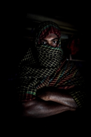 COX BAZAR, BANGLADESH- SEPT, 2018: Karimullah (faux prenom) (28) vient du village de Tulatouli en Birmanie. Il a participÃ© Ã  l'attaque du poste de police du 24 aÃ´ut 2017 qui a engnedrÃ© une rÃ©pression violente qui a amenÃ© plus d'un million de Rohingyas a fuir la Birmanie. Avec d'autres memebres cachÃ©s dans le camp, ils attendent les ordres de leur commandement. Ils font partie de l'ArmÃ©e de LibÃ©ration de l'Arakan ou ARSA. (Picture by veronique de Viguerie/Getty Reportage)