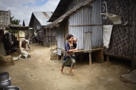 SITTWE, MYANMAR- JUNE, 2015: Saythaner Gyi Camp. Around 7000 people are living in this camp. Not allowed to work, the people are surviving on rations distributed by NGo's. (Picture by Veronique de Viguerie/Reportage by getty Images).